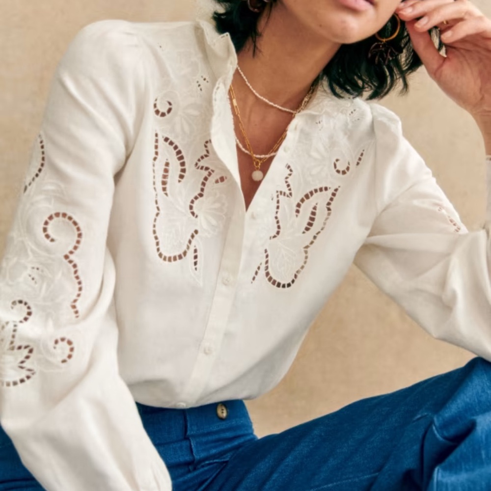 Sezane Ecru Lilia Shirt